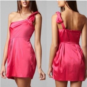 Bcbg Maxazria Monico One Shoulder Barbiecore Y2K Dress  Women's 8 NWT
